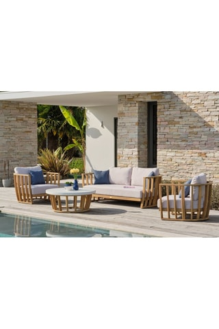 Salón de jardín de madera de acacia Bogota - 5 plazas