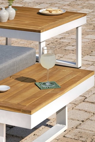 Salón de jardín modulable de madera de acacia Miyako - 5 plazas