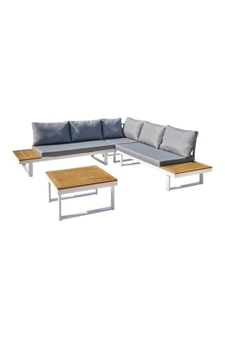 Salón de jardín modulable de madera de acacia Miyako - 5 plazas