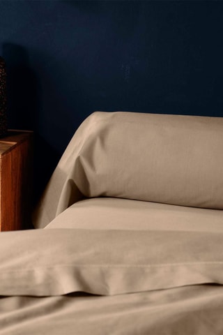 Taie de traversin en coton 57 fils/cm² Lina - Sable