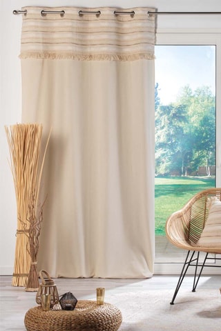 Rideau à œillets Atlas - Naturel - 140 x 240 cm