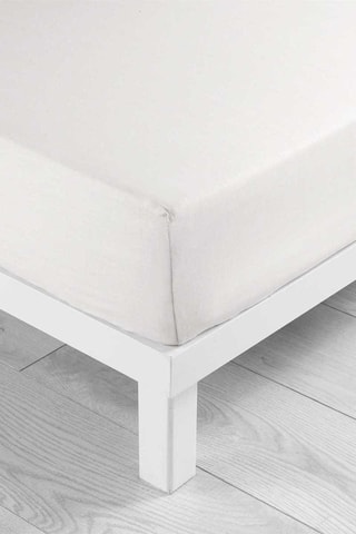 Drap-housse en coton 57 fils/cm² Lina - Blanc