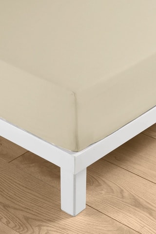 Drap-housse en coton 57 fils/cm² Linella - Ivoire