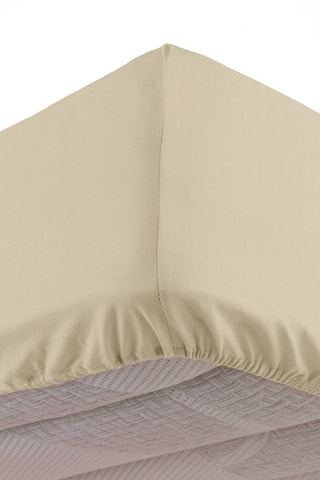 Drap-housse en coton 57 fils/cm² Linella - Ivoire