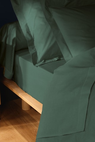 Drap-housse en coton 57 fils/cm² Lina - Vert