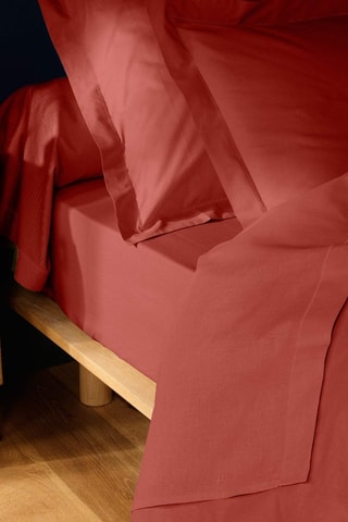Drap-housse en coton 57 fils/cm² Lina - Terracotta