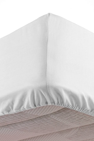 Drap-housse en coton 57 fils/cm² Linella - Blanc