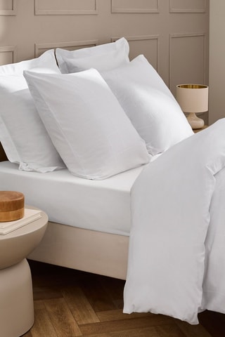 Drap-housse en coton 57 fils/cm² Linella - Blanc