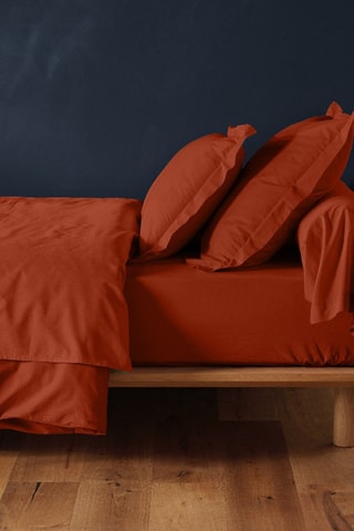 Drap-housse en coton 57 fils/cm² Lina - Terracotta