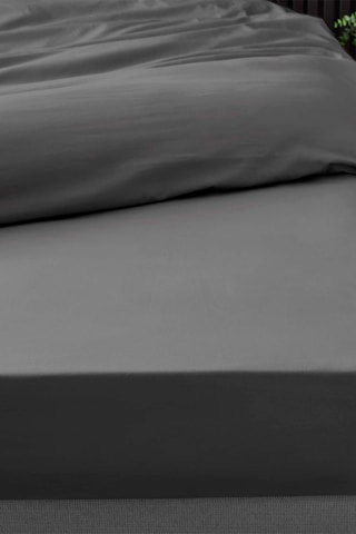 Drap-housse en percale de coton 78 fils/cm² Percaline - Gris