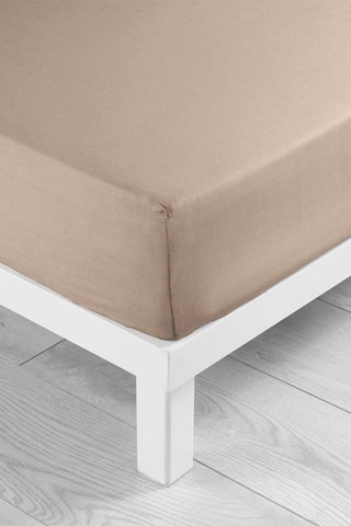 Drap-housse en coton 57 fils/cm² Lina - Sable