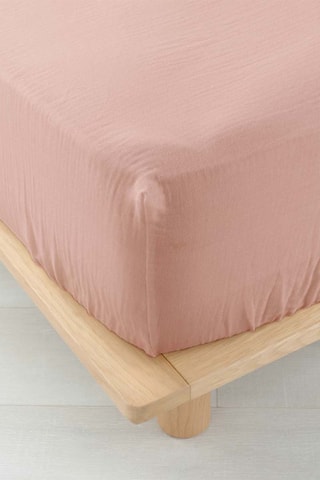 Drap-housse 57 fils/cm² Angelia - Rose - 140 x 190 cm