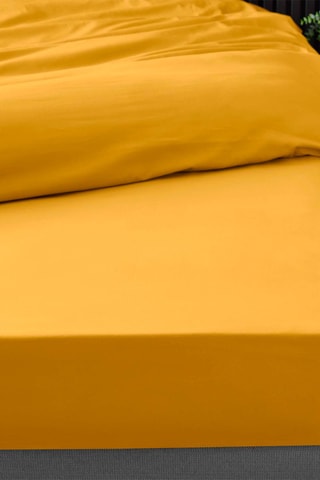 Drap-housse en percale de coton 78 fils/cm² Percaline - Jaune