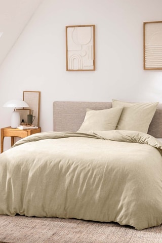 Parure de couette en coton 60 fils/cm² Meline - Beige