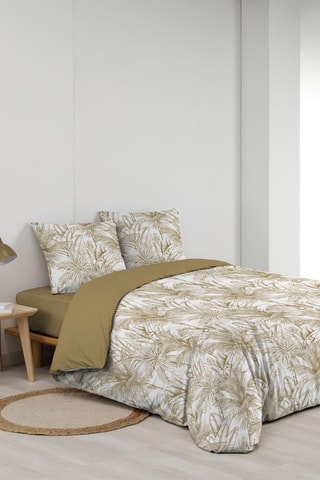 Parure de couette Dune - Sable et blanc