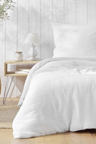 Parure de couette en coton 57 fils/cm² Angelia - Blanc