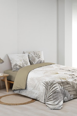 Parure de couette Bastille en coton 42 fils/cm² - Blanc et gris