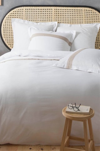 Parure de couette en coton - 57 fils/cm² Laly - Ecru