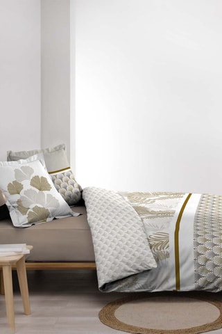 Parure de couette en coton 78 fils/cm² Melisse - Beige