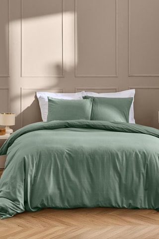 Parure de couette en coton 57 fils/cm² Linella - Sauge