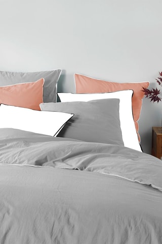 Parure de couette en coton 57 fils/cm² Linette - Gris