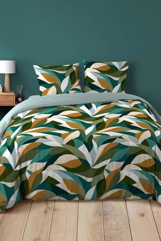 Parure de couette  en coton 42 fils/cm² - Vert