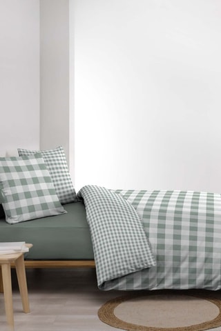 Parure de couette  en coton 42 fils/cm² - Sauge