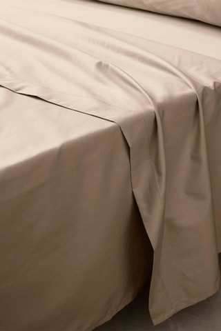 Drap plat en percale de coton 78 fils/cm² Percaline - Sable