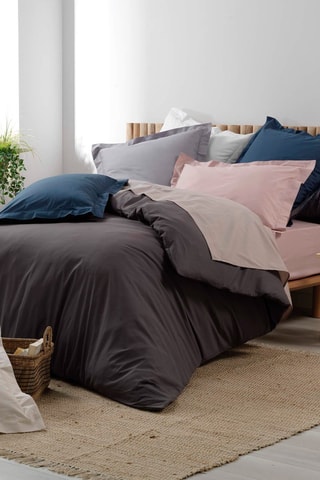 Taie d'oreiller en percale de coton 78 fils/cm² - Bleu canard