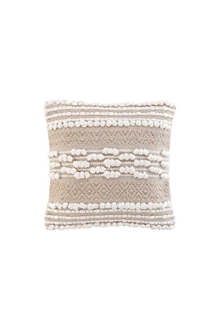 Coussin déhoussable Blanca - Beige et blanc - 40 x 40 cm