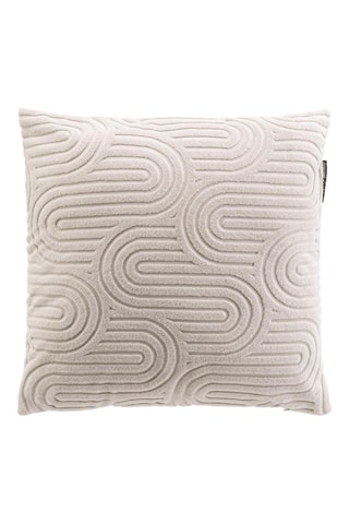 Coussin déhoussable en velours Pila - Crème - 45 x 45 cm