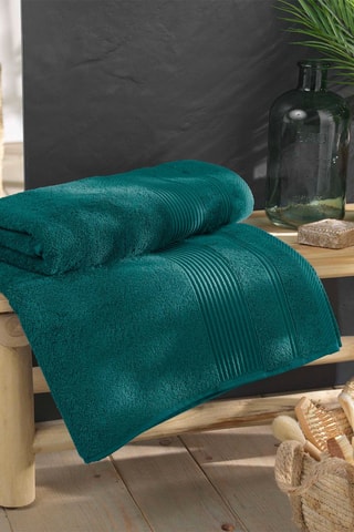 Drap de bain Tendresse - Vert émeraude - 90 x 150 cm