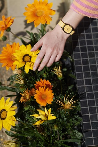 Montre en cuir VTNM - Jaune