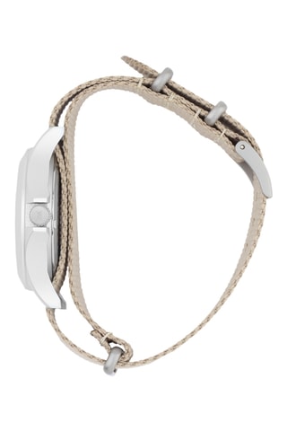 Montre à quartz en acier Solaire Soleil - Beige et argenté