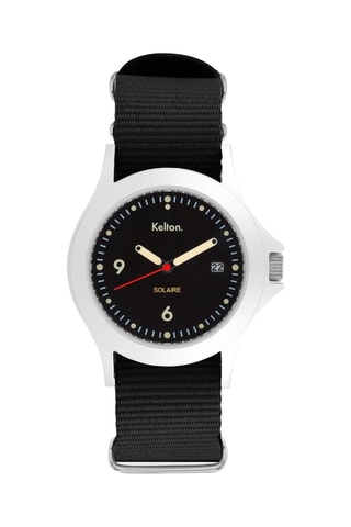 Montre à quartz en acier Solaire Soleil - Noir