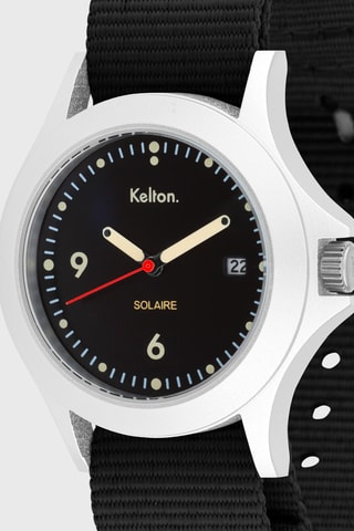 Montre à quartz en acier Solaire Soleil - Noir