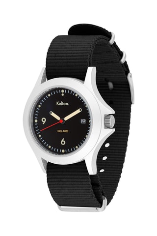 Montre à quartz en acier Solaire Soleil - Noir