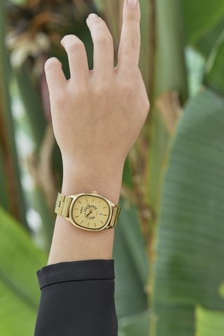 Montre à quartz en acier Solaire Soleil - Doré