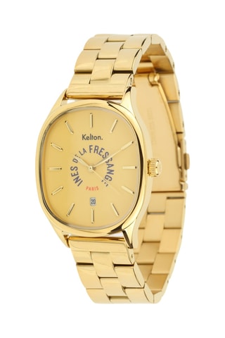 Montre à quartz en acier Solaire Soleil - Doré