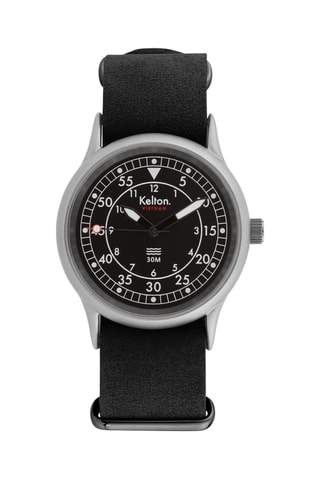 Montre en acier Villa - Noir et argenté