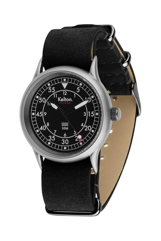 Montre en acier Villa - Noir et argenté