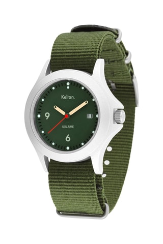 Montre à quartz en acier Solaire Soleil - Vert