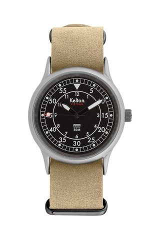 Montre en acier Villa - Beige et argenté