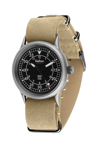 Montre en acier Villa - Beige et argenté