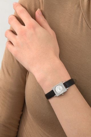 Montre à quartz en cuir Colorama - Noir