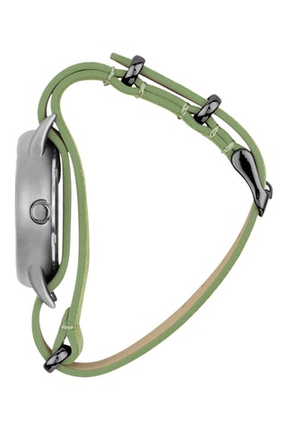 Montre en cuir Villa - Vert et argenté