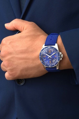 Montre en cuir Colorama - Bleu 