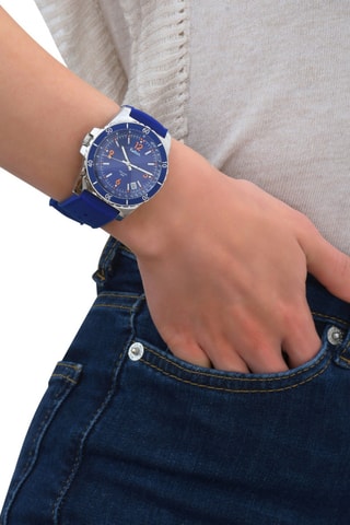 Montre en cuir Colorama - Bleu 