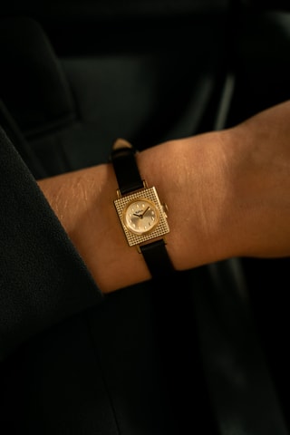 Montre à quartz en cuir Colorama - Noir