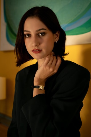 Montre à quartz en cuir Colorama - Noir